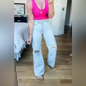 Jeans, new with tags, kancan Los Angeles 90s flare high waist mom jeans.
